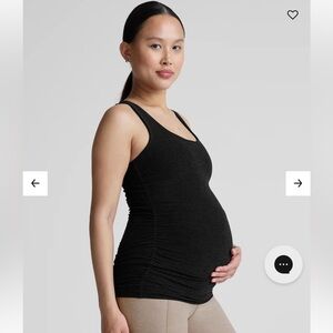 Beyond The Bump Charcoal Grey Spacedye Bases Covered Maternity Tank Small